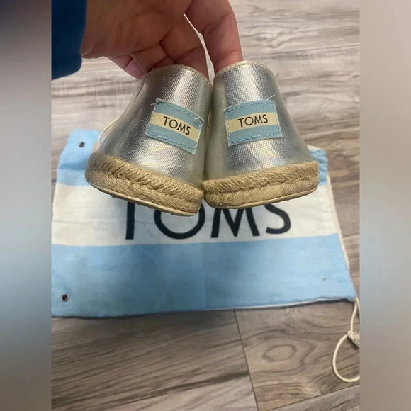 Toms Espadrilles Hologram Transparent Clear Silver Rope Wrapped Slip-On Size 9 - Picture 9 of 10